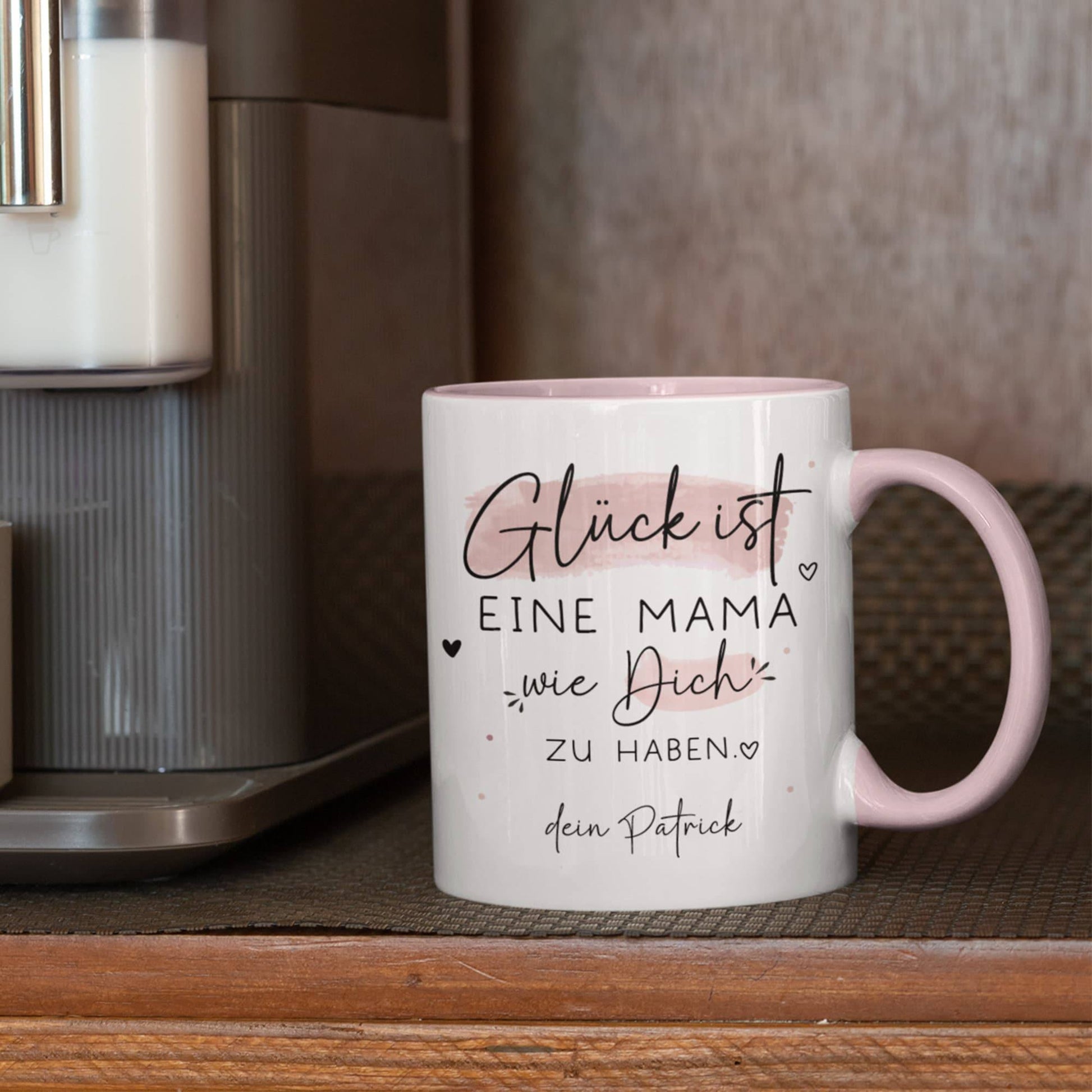 Tasse zum Vatertag personalisiert  mit Spruch "Glück ist einen Papa wie dich zu haben" Geburtstag, Geschenk, Ostern, Weihnachtsgeschenk  kleinebuchstaben   