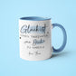 Personalisierte Tasse Tagesvater Name mit Spruch "Glück ist einen Tagesvater wie dich zu haben" zum Geburtstag, Geschenk, Ostern, Weihnachtsgeschenk  kleinebuchstaben   