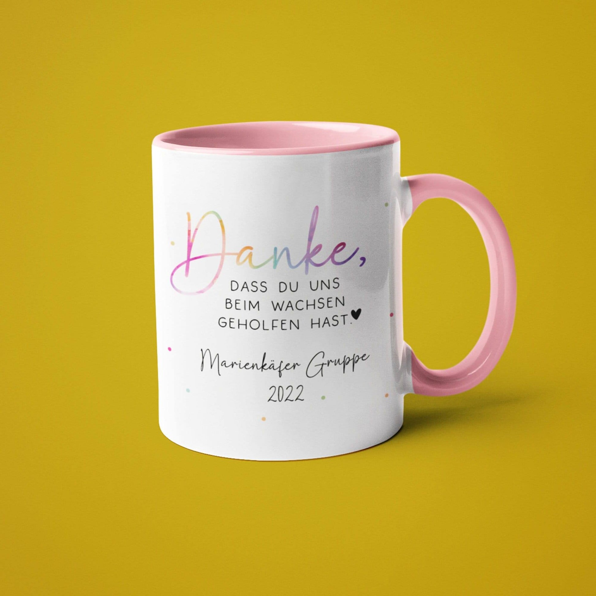 Personalisierte Tasse - Danke, dass du uns beim Wachsen geholfen hast - Kindergarten Abschied - Tasse Erzieherin - Personalisiert - Geschenk  kleinebuchstaben   