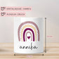 Personalisierte Spardose Taufe mit Namen und Datum –Regenbogen Rosa-Geschenk für Mädchen zum Geburtstag Kommunion Firmung Geburt Einschulung  kleinebuchstaben   
