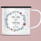 Personalisierter Emaille-Becher/Tasse zum Muttertag: "Mama, du bist die Beste" mit [Wunschname].Ein Geschenk für Geburtstag oder Dankeschön.  kleinebuchstaben   