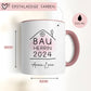 Bauherrin Tasse 2024 Name, Richtfest Geschenk, Becher Geschenke zum Richtfest, Geschenkideen zum Hausbau Einweihung Hausbauer - 330ml  kleinebuchstaben   