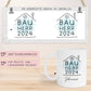 Set Bauherr Bauherrin Tasse 2024 Name, Richtfest Geschenk, Becher Geschenke zum Richtfest, Geschenkideen zum Hausbau Einweihung Hausbauer  kleinebuchstaben   