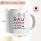 Set Bauherr Bauherrin Tasse 2024 Name, Richtfest Geschenk, Becher Geschenke zum Richtfest, Geschenkideen zum Hausbau Einweihung Hausbauer  kleinebuchstaben   