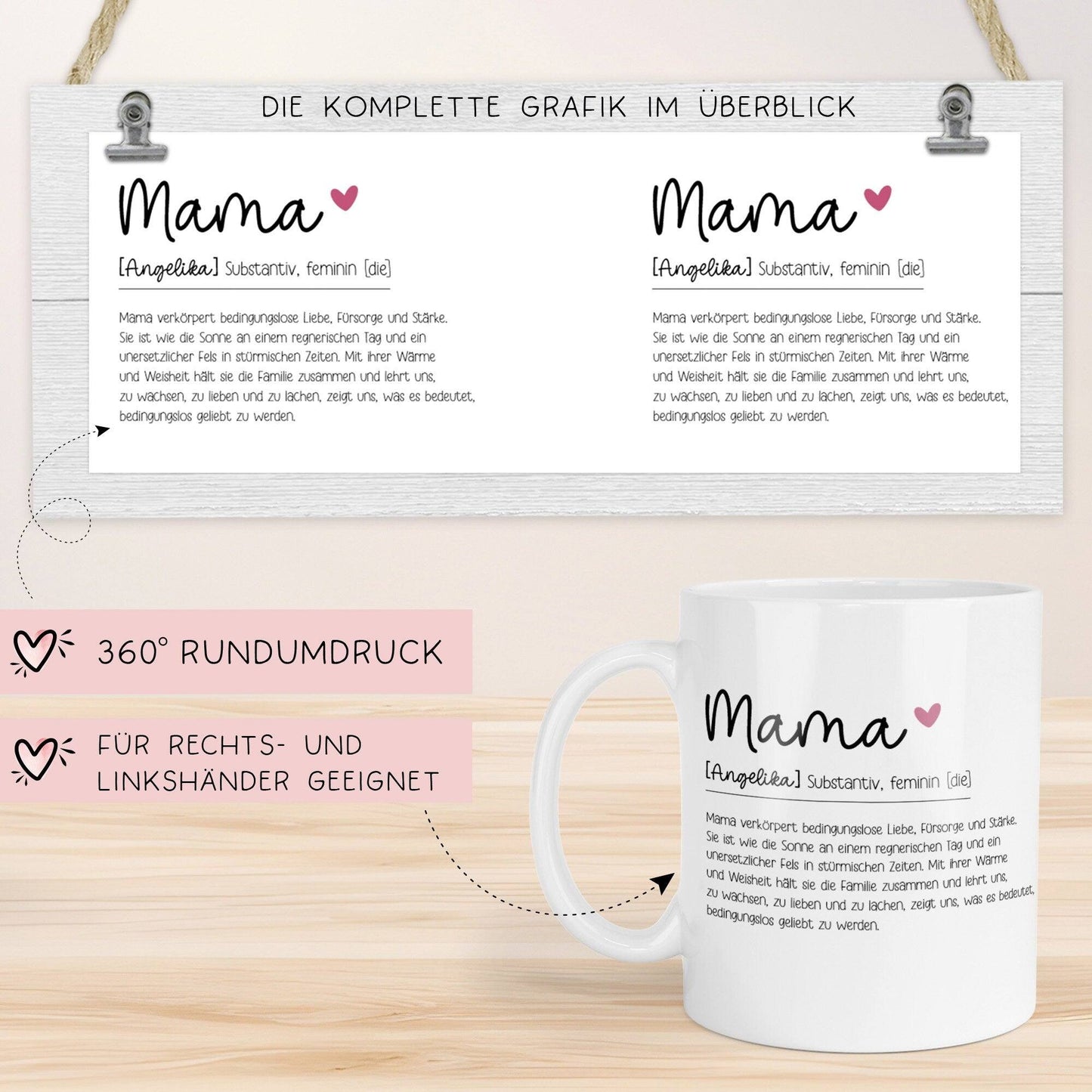 Tasse MAMA | Mutter | Definition | Muttertag | Geschenk | Spruch | Kaffeetasse | Geburtstag | Dankeschön | Duden | Bedanken | Wörterbuch  kleinebuchstaben   