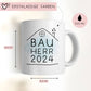 Set Bauherr Bauherrin Tasse 2024 Name, Richtfest Geschenk, Becher Geschenke zum Richtfest, Geschenkideen zum Hausbau Einweihung Hausbauer  kleinebuchstaben   