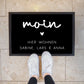 Fußmatte Personalisiert Namen Fussmatte und Schmutzfangmatte Türmatte Teppich Geschenk Hochzeit Familie  Herzlich Willkommen Moin Name  kleinebuchstaben Moin 60x40 cm 