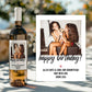 Personalisiertes - Weinetikett Geburtstags-Flaschenetikett "Happy Birthday" mit Foto & Namen - Geschenk zum Geburtstag - schwarz  kleinebuchstaben   