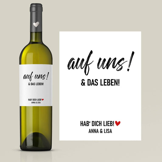 Weinetikett mit Namen, personalisiert für Geburtstag, Geschenk für Freundin, Weinliebhaber Geschenk - Schwarz  kleinebuchstaben   