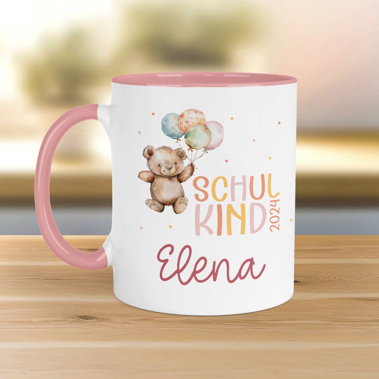 Schulkind 2024 Tasse, personalisiertes Einschulungsgeschenk, personalisierte Tasse für Jungen und Mädchen  kleinebuchstaben   