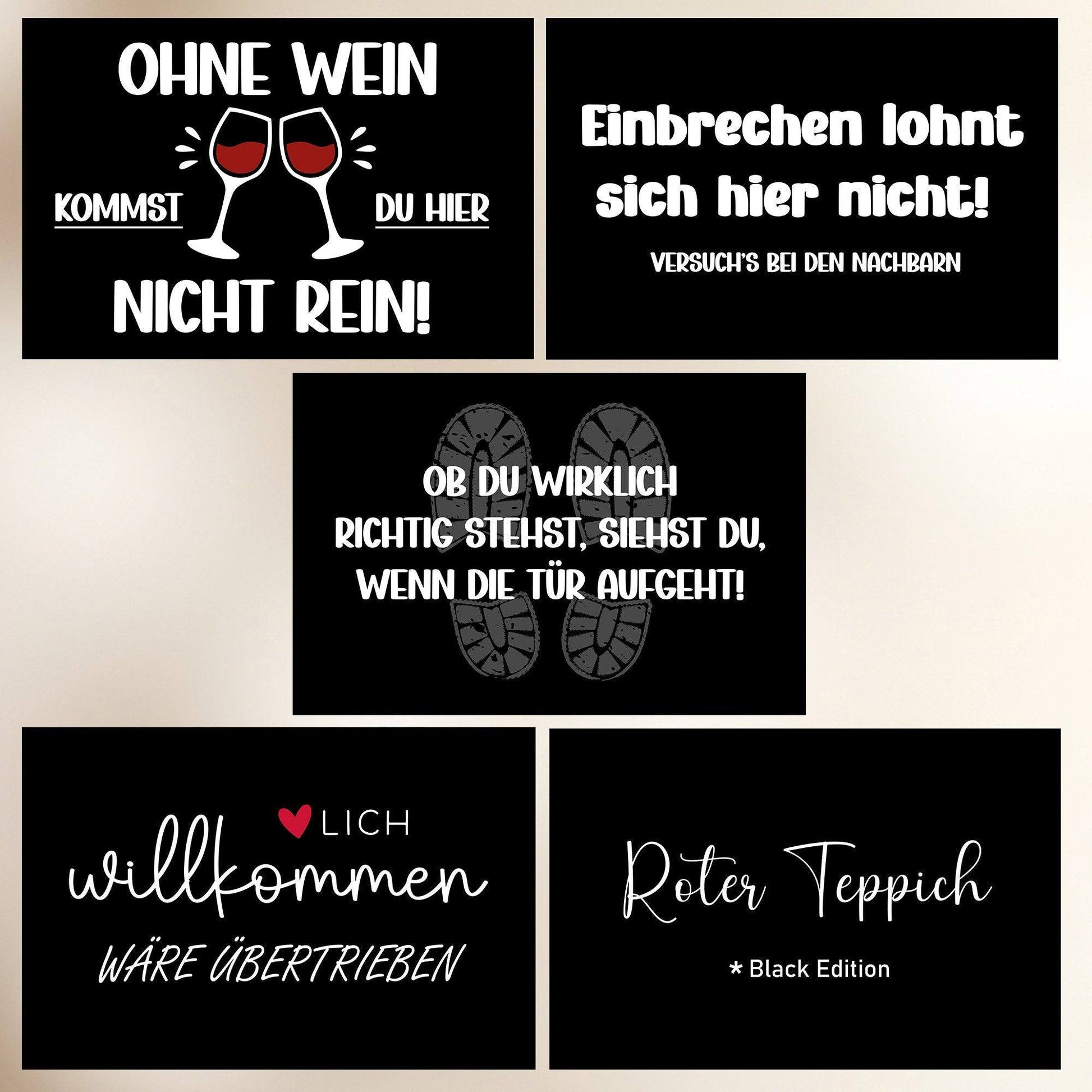 Fußmatte Lustig Sprüche Fussmatte und Schmutzfangmatte Türmatte Teppich Geschenk - Willkommen wäre übertrieben - Einbrechen lohnt sich nicht  kleinebuchstaben   