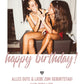 Personalisiertes Weinetikett "Happy Birthday", Geburtstags-Flaschenetikett mit Foto & Namen,  ideales Geschenk mit Foto - rosa  kleinebuchstaben   