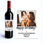 Personalisiertes - Weinetikett Geburtstags-Flaschenetikett "Happy Birthday" mit Foto & Namen - Geschenk zum Geburtstag - schwarz  kleinebuchstaben   