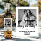 Personalisiertes - Weinetikett Geburtstags-Flaschenetikett "Happy Birthday" mit Foto & Namen - Schwarz  kleinebuchstaben   