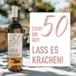 Weinetikett runder Geburtstag 20 30 40 50 60, Flaschenetikett für Weinflaschen, ideales Geschenk für Weinliebhaber - Rosa  kleinebuchstaben 50. - Rosa Versand per Post 