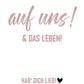 Weinetikett mit Namen, auf uns und das Leben, Wunschname Etikett, Geburtstagsgeschenk für Weinliebhaber - Rosa  kleinebuchstaben   