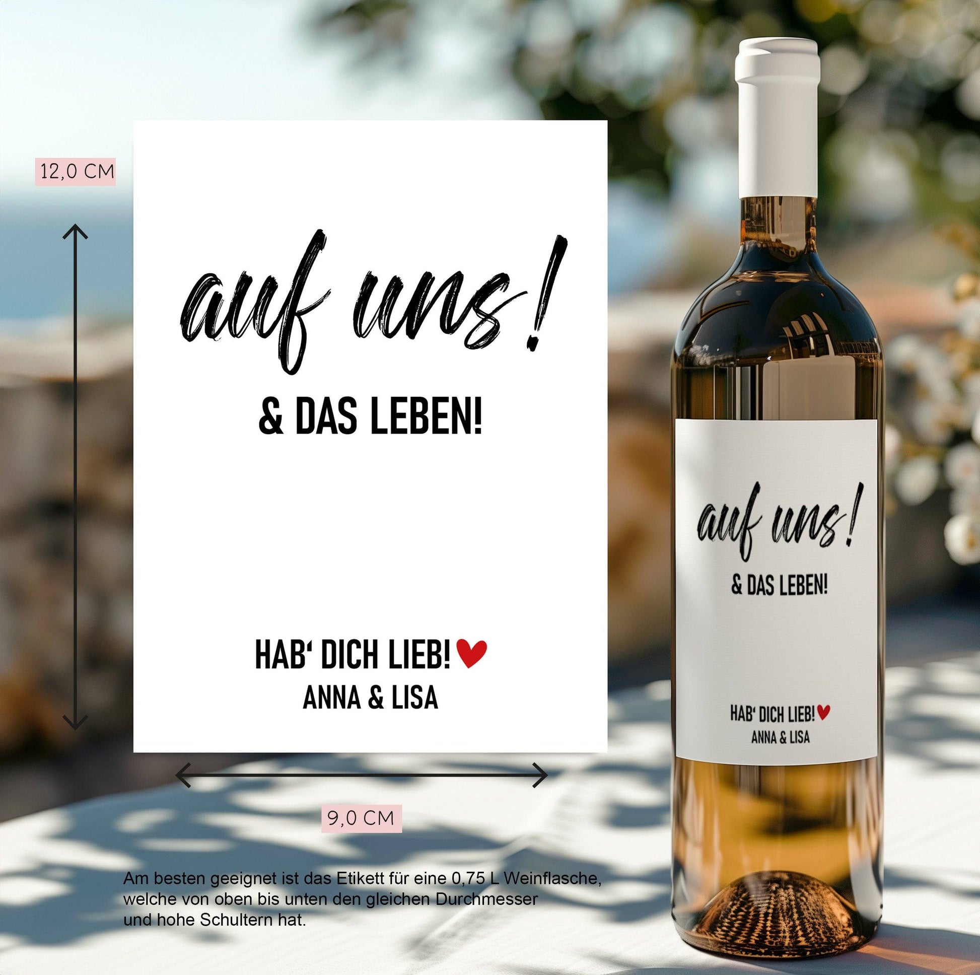 Weinetikett mit Namen, personalisiert für Geburtstag, Geschenk für Freundin, Weinliebhaber Geschenk - Schwarz  kleinebuchstaben   