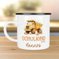 Schulanfang Kindertasse Schulkind 2024 Einschulung Name Emaille Tasse Kind personalisiert Kinder Hubschrauber LKW Rakete Regenbogen Bär Ufo  kleinebuchstaben LKW Schwarz 