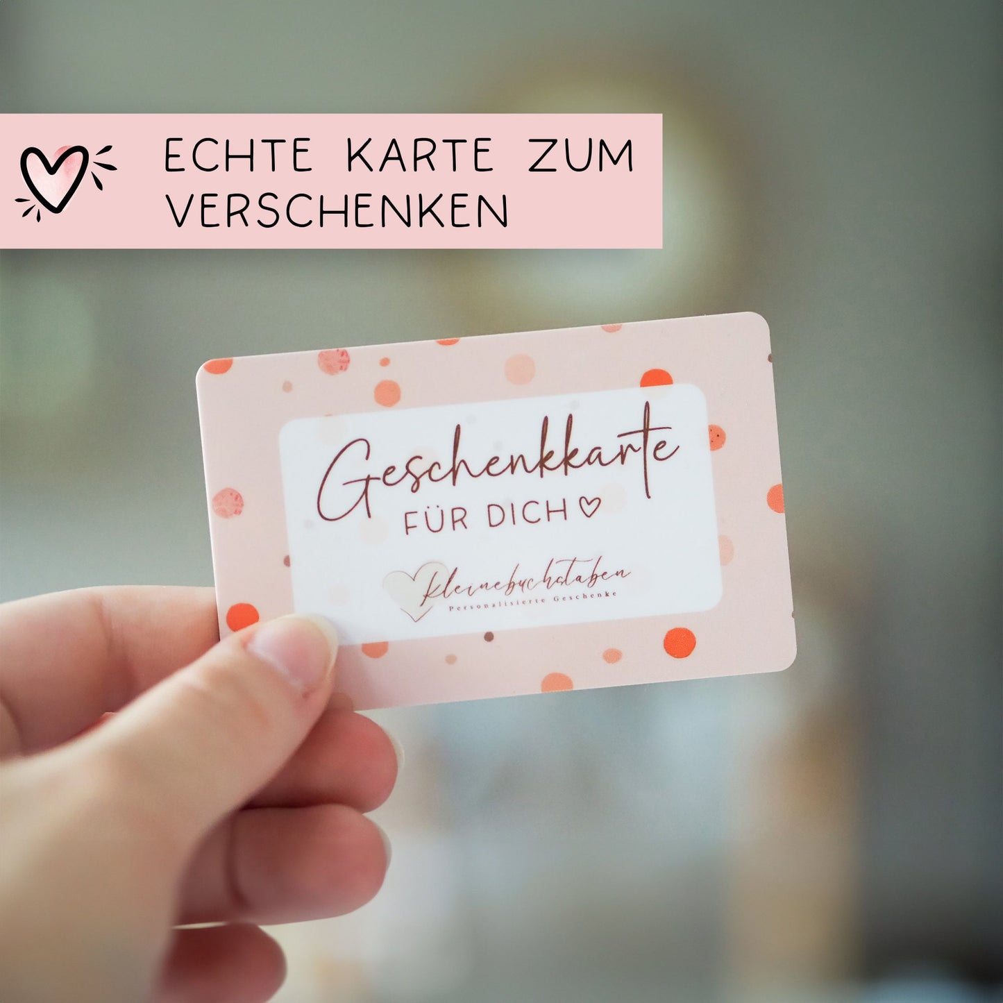 Etsy Geschenk Gutschein Coupon NUR für unseren kleinebuchstaben-Shop | Gutscheinkarte von 20 Euro bis 100 Euro frei wählbar. kleinebuchstaben