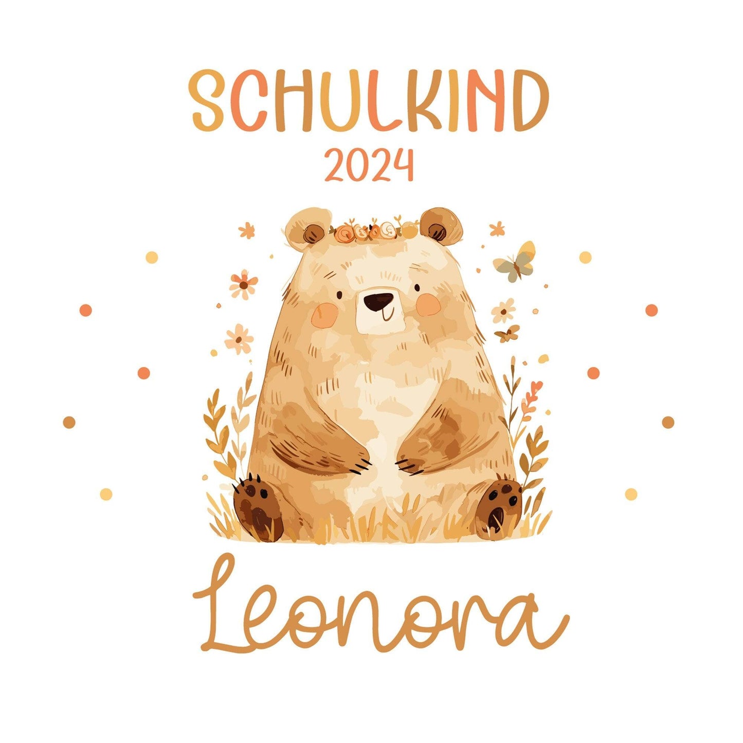 Spardose zur Einschulung Bär Schulkind 2024 mit Wunschname Name Kind personalisiert Kinder Geburtstagsgeschenk mit Wunschtext  kleinebuchstaben   