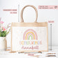 Schulkind 2024 Tasche, Regenbogen Rosa Mädchen, Geschenk Einschulung, Schultüte, personalisierte Jutetasche, Einschulungsgeschenk  kleinebuchstaben   