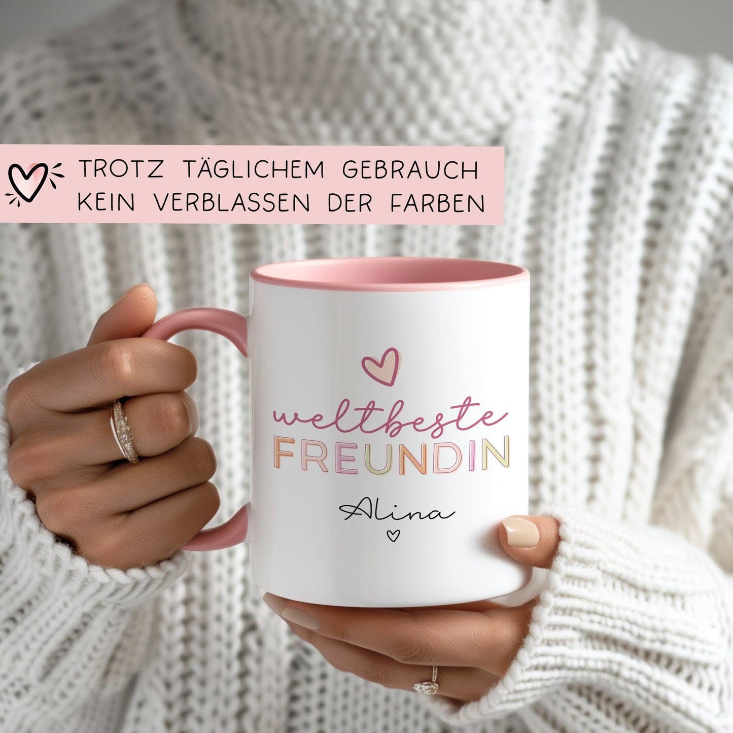 Weltbeste Freundin Tasse mit Namen - Geschenk personalisiert -  für die beste Freundin BFF zum Geburtstag - Weihnachten - Freundschaft  kleinebuchstaben   