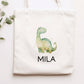 Kinder-Beutel Stoffbeutel Dinosaurier Dino Wunschname Stofftasche Tasche personalisiert als Sporttasche, Wechselwäsche, Schule, Kindergarten  kleinebuchstaben Dinosaurier 8 Stofftasche 