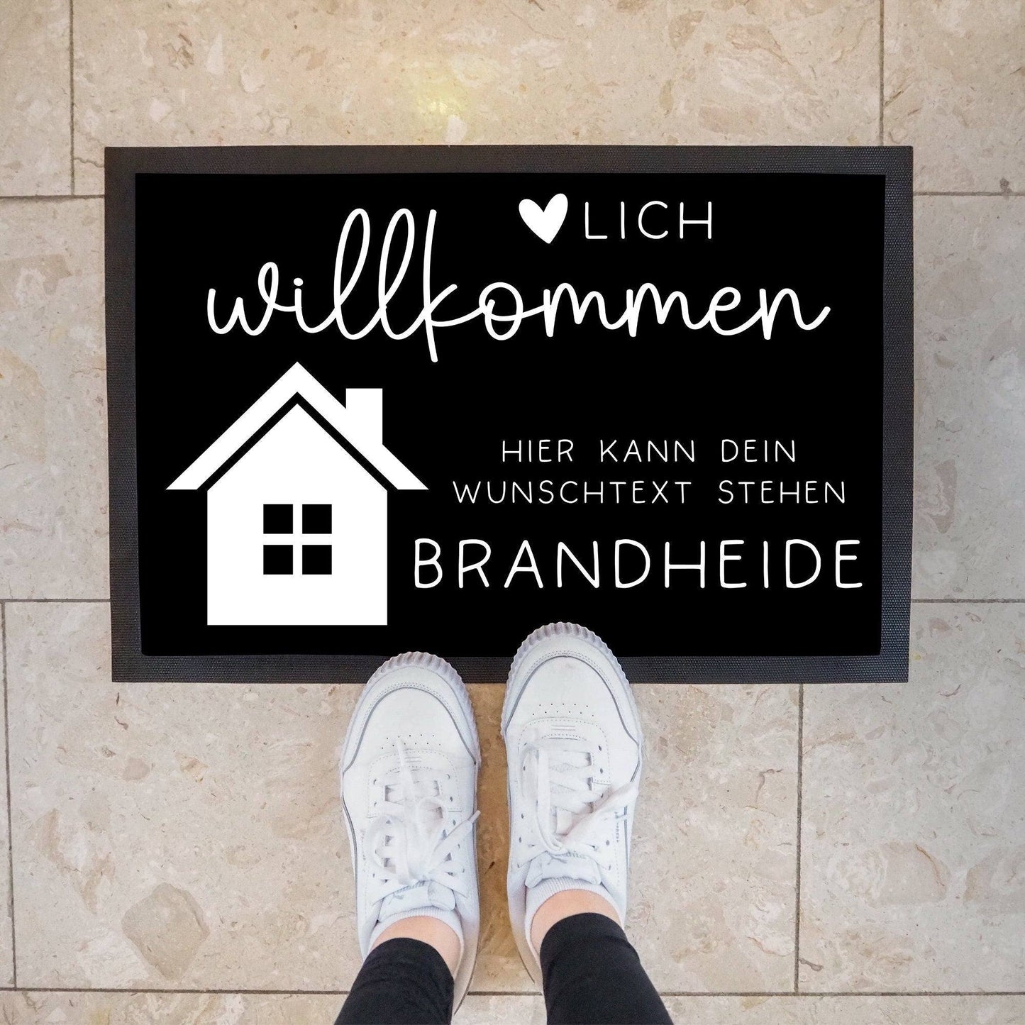 Personalisierte Fußmatte - für Ferienwohnung, Apartments, Ferienhaus, Ferienhäuser, Ferienunterkunft| Herzlich Willkommen | 60x40 cm  kleinebuchstaben   