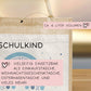 Einschulung - Personalisierte Jute Pocket Tasche | mit Wunschnamen | Schulkind Regenbogen Herz | Blau | als Geschenktasche für Schulanfang  kleinebuchstaben   