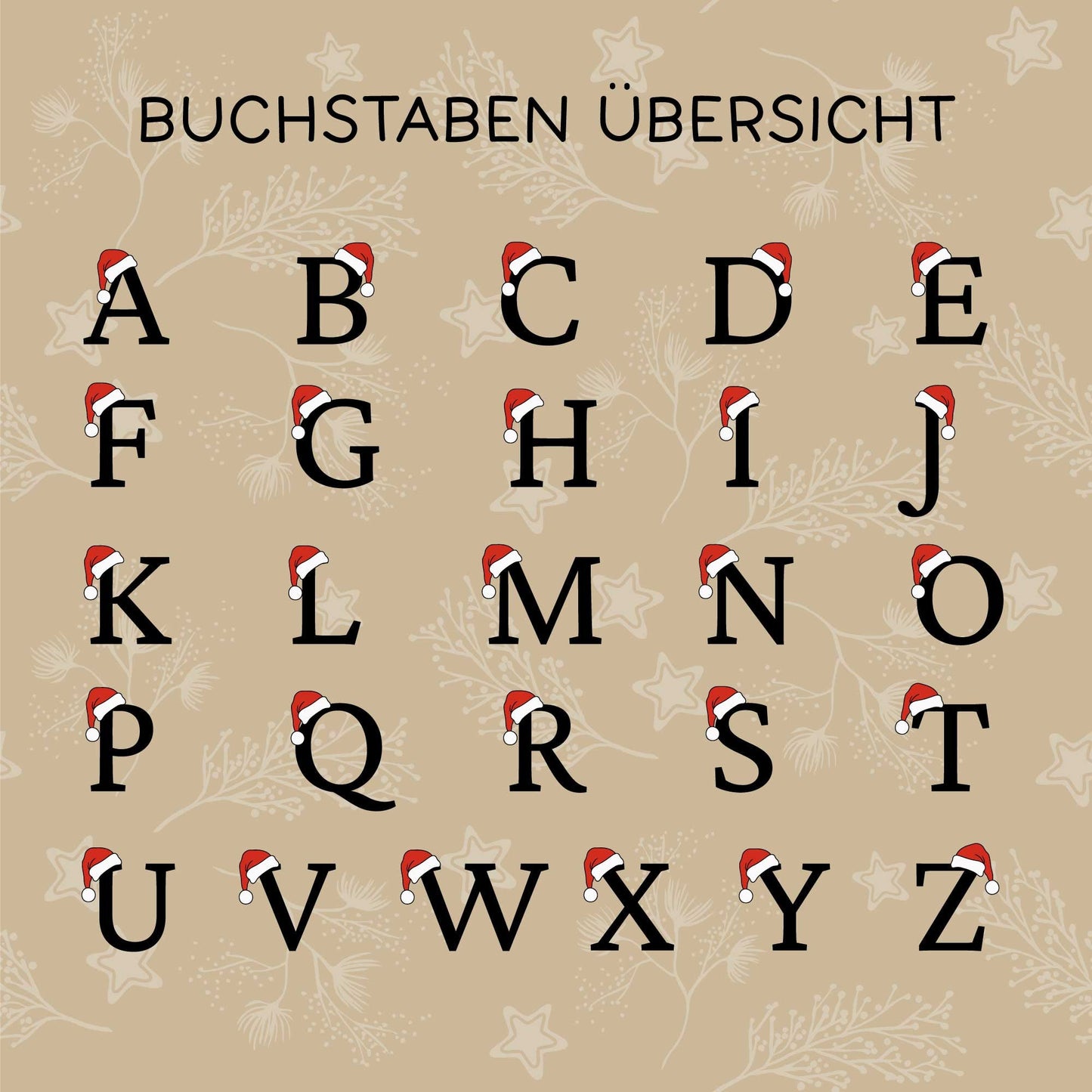 Personalisierte Keramik Tasse Weihnachten Nikolaus - Monogramm - Anfangsbuchstabe - Frohe Weihnachten - Merry Christmas - Glühwein - Becher  kleinebuchstaben   