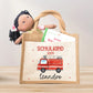 Feuerwehrauto Schulkind Tasche Wunschnamen 2024 | 100% Jute | Löschzug Brandwache | Geschenk Einschulung | Schultüte personalisiert | Schule  kleinebuchstaben mit 2024  