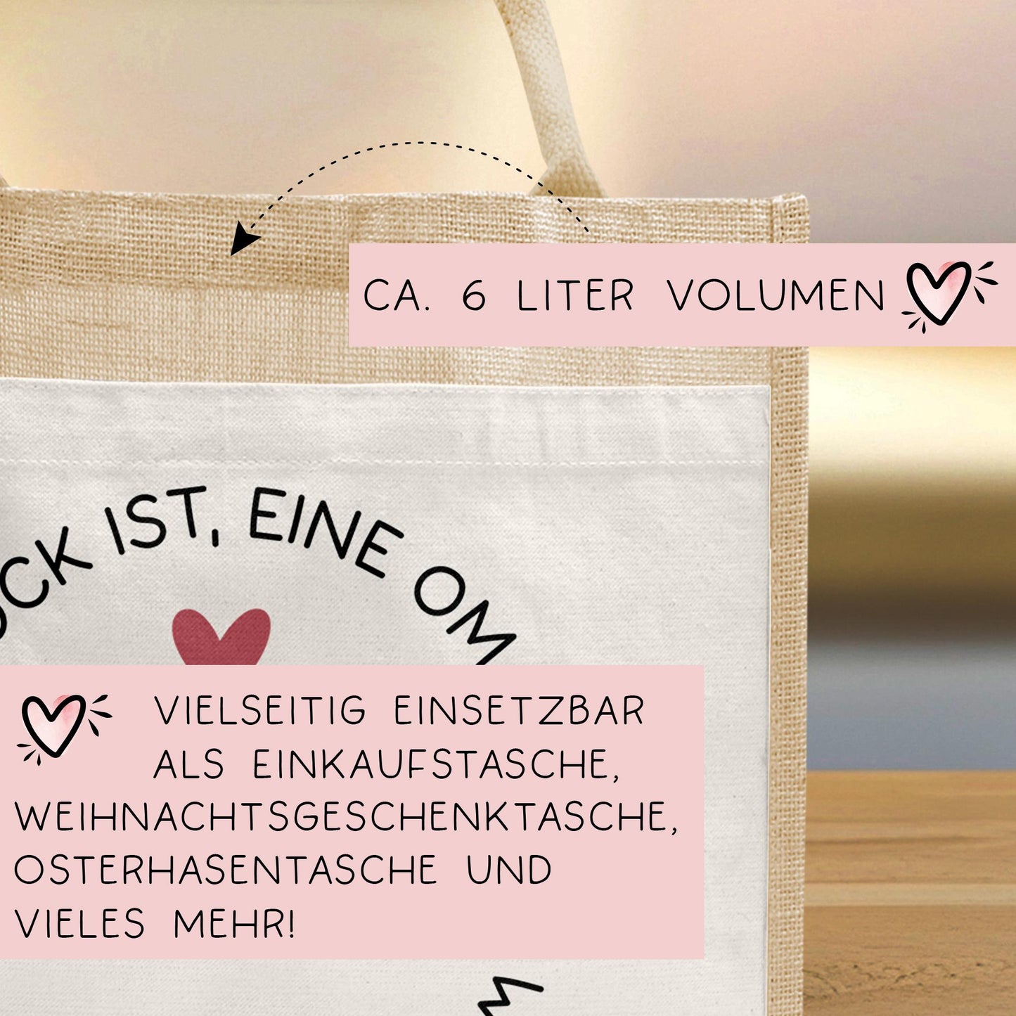 Personalisierte Jutetasche Glück ist eine Oma wie dich zu haben | Markttasche | Geschenk | Individuelle Geschenke | Shopper | Weihnachten  kleinebuchstaben   