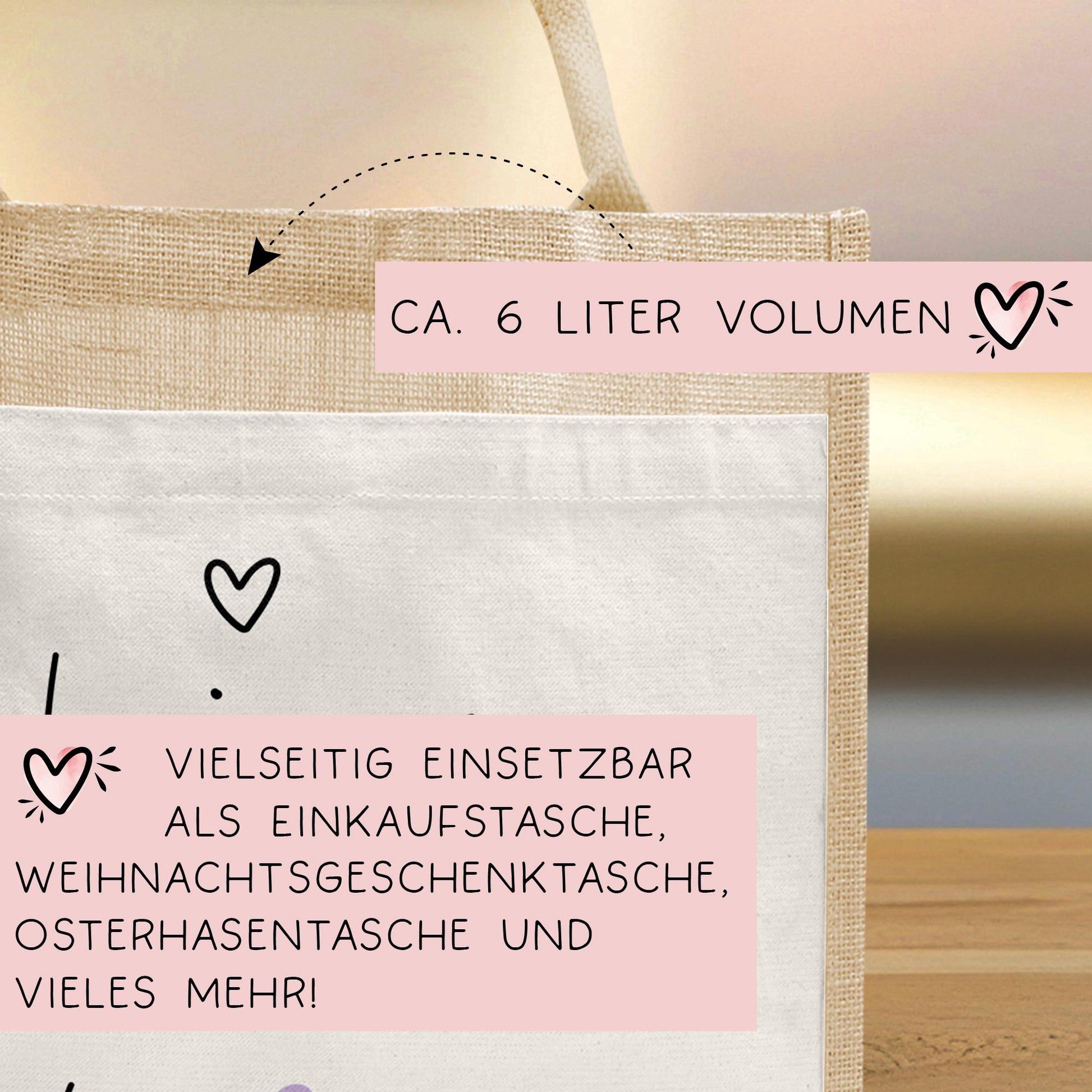 Personalisierte Jutetasche - Kleines Dankeschön - Wunschname Name | Markttasche | Geschenk | Individuelle Geschenke | Shopper | Weihnachten  kleinebuchstaben   