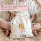 Turnbeutel Ballerina Tanzend mit Namen personalisiert Personalisierte Tasche als Sportbeutel, Kindergarten, Wäschebeutel Mädchen Blond Braun  kleinebuchstaben   