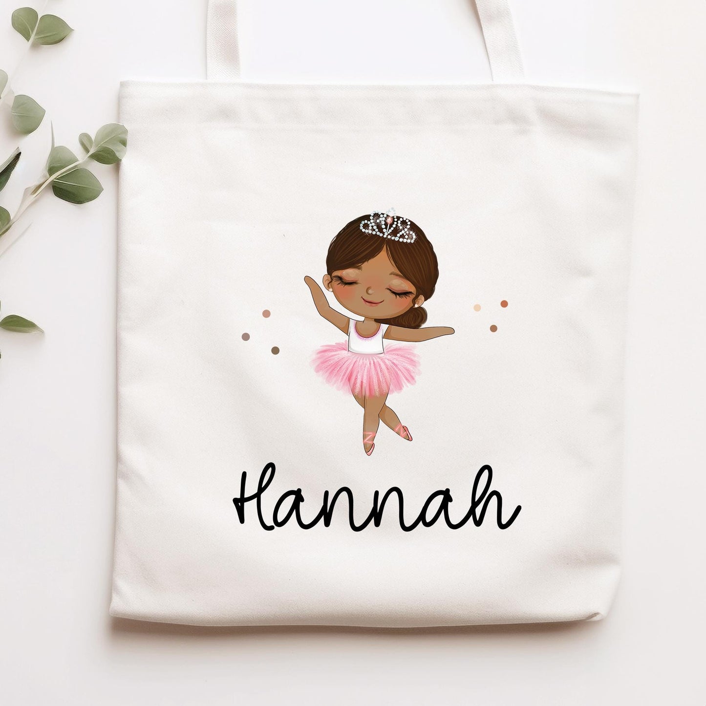 Tasche Ballerina Personalisiert Stofftasche & Name - Kinder Beutel Kindertasche mit Wunschname - Wechselwäsche - Wechselkleidung - Sport  kleinebuchstaben   