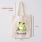 Frosch Stofftasche Tasche Personalisiert & Name - Kinder Beutel Kindertasche mit Wunschname - Wechselwäsche - Wechselkleidung - Sport  kleinebuchstaben   