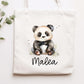 Stofftasche Panda Pandabär Personalisiert Tasche & Name - Beutel Kindertasche mit Wunschname - Wechselwäsche Jutebeutel - Kindergarten  kleinebuchstaben   