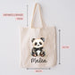 Stofftasche Panda Pandabär Personalisiert Tasche & Name - Beutel Kindertasche mit Wunschname - Wechselwäsche Jutebeutel - Kindergarten  kleinebuchstaben   