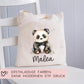 Panda Pandabär Turnbeutel Personalisiert mit Namen Tasche Rucksack als Kindergarten, Sportbeutel, Schule, Wäschebeutel Weihnachten Nikolaus  kleinebuchstaben   