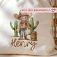 Stofftasche Cowboy Junge Personalisiert Tasche & Name - Beutel Kindertasche mit Wunschname - Wechselwäsche Jutebeutel - Kindergarten  kleinebuchstaben   