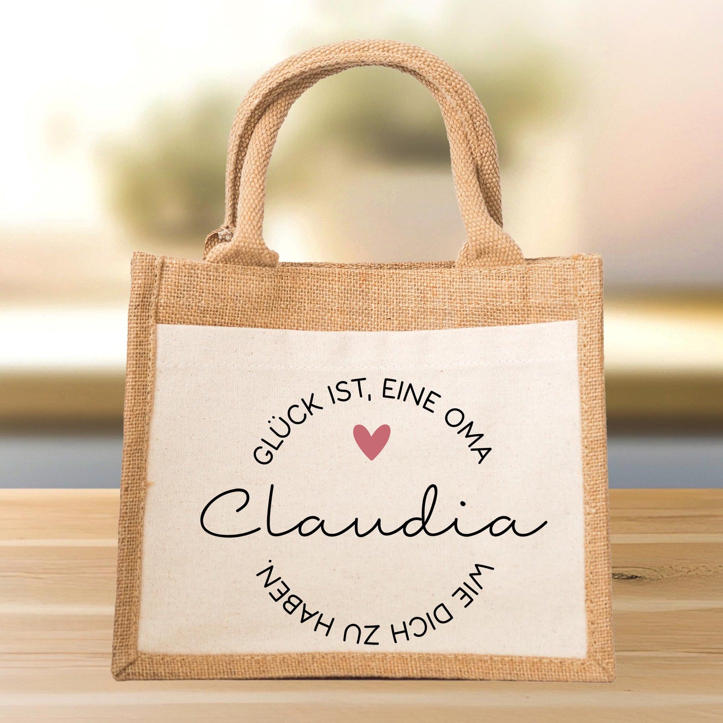 Personalisierte Jutetasche Glück ist eine Oma wie dich zu haben | Markttasche | Geschenk | Individuelle Geschenke | Shopper | Weihnachten  kleinebuchstaben Tasche - Größe S  