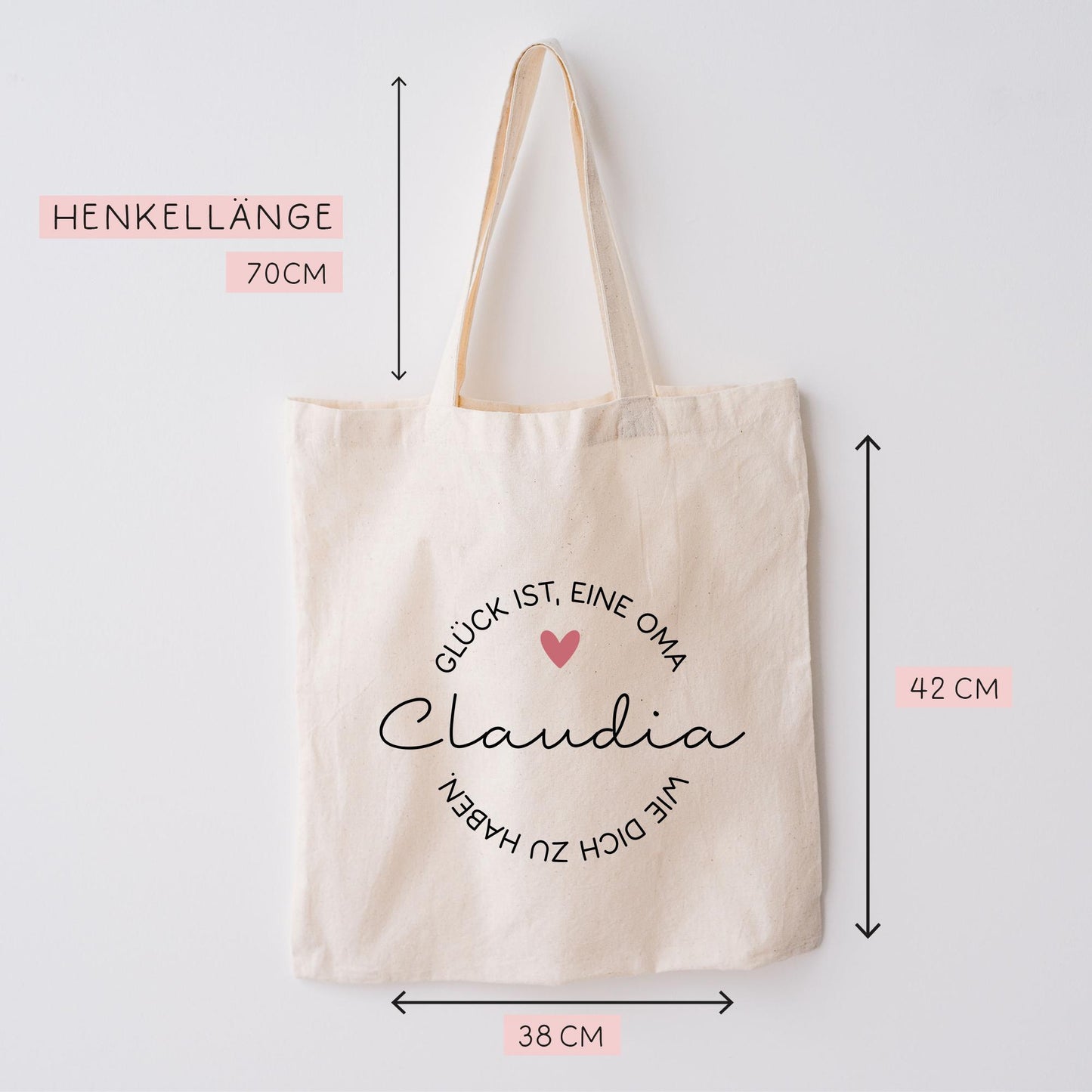 Personalisierte Einkaufstasche Glück ist eine Oma  wie dich zu haben | Jutebeutel - Stofftasche - Weihnachten - Stoffbeutel - Jutetasche  kleinebuchstaben   