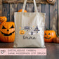 Halloween Jutebeutel Personalisiert - Kürbis Hut Spinne - Stofftasche - Jutetasche - Tragetasche für Kinder für Süßigkeiten - Tasche Beutel  kleinebuchstaben   