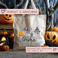 Halloween Jutebeutel Personalisiert - Kürbis Hut Spinne - Stofftasche - Jutetasche - Tragetasche für Kinder für Süßigkeiten - Tasche Beutel  kleinebuchstaben   