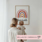 Regenbogen Poster Personalisiert mit oder ohne Namen für Kinderzimmer. Namensposter - Geschenkidee. Geschenk Baby - Wanddeko Geburt Mädchen  kleinebuchstaben   