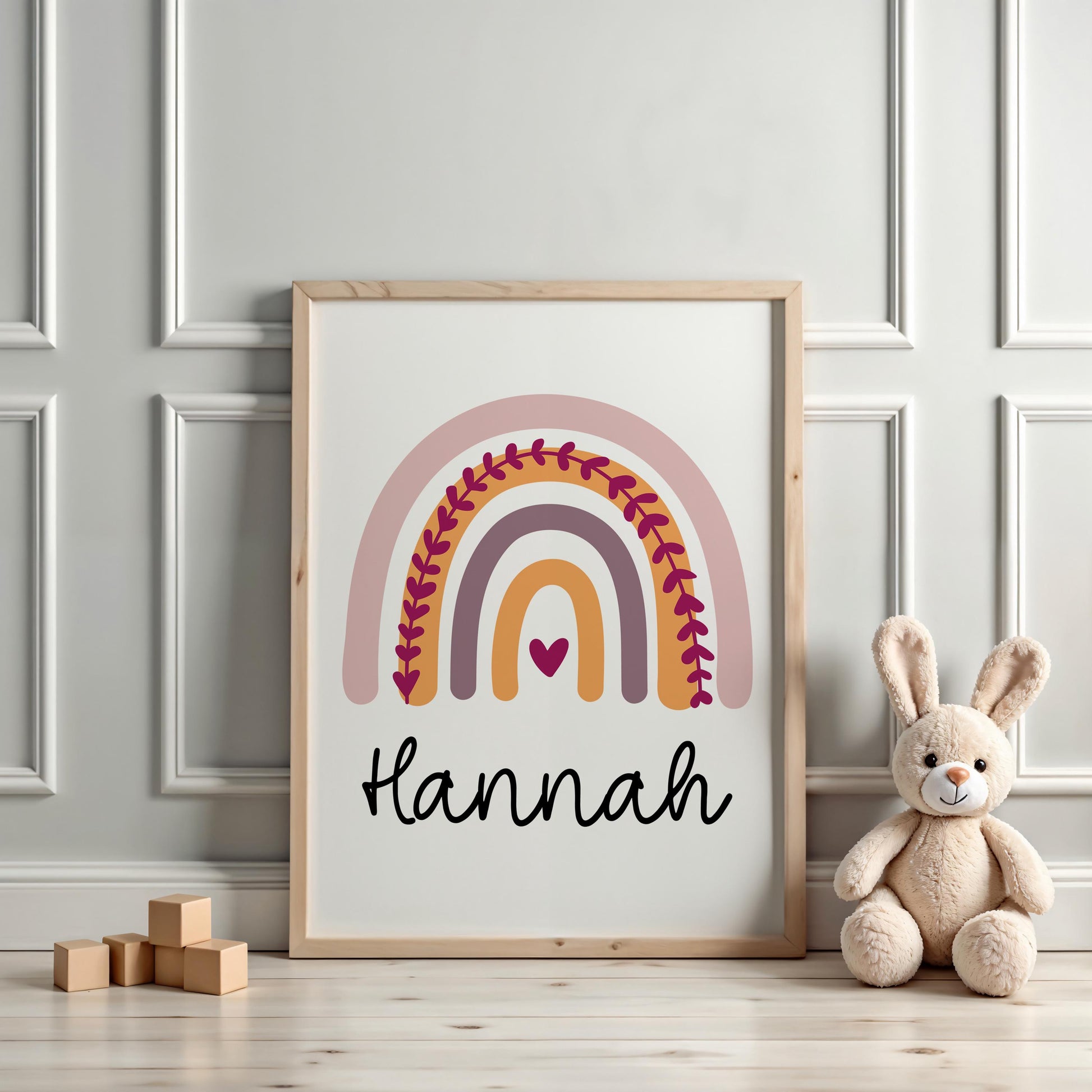 Regenbogen Poster Personalisiert mit oder ohne Namen für Kinderzimmer. Namensposter - Geschenkidee. Geschenk Baby - Wanddeko Geburt Mädchen  kleinebuchstaben   