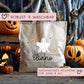 Halloween Jutetasche Personalisiert - Geist - Stofftasche - Jutebeutel - Tragetasche für Kinder für Süßigkeiten - Mädchen und Junge - Tasche  kleinebuchstaben   