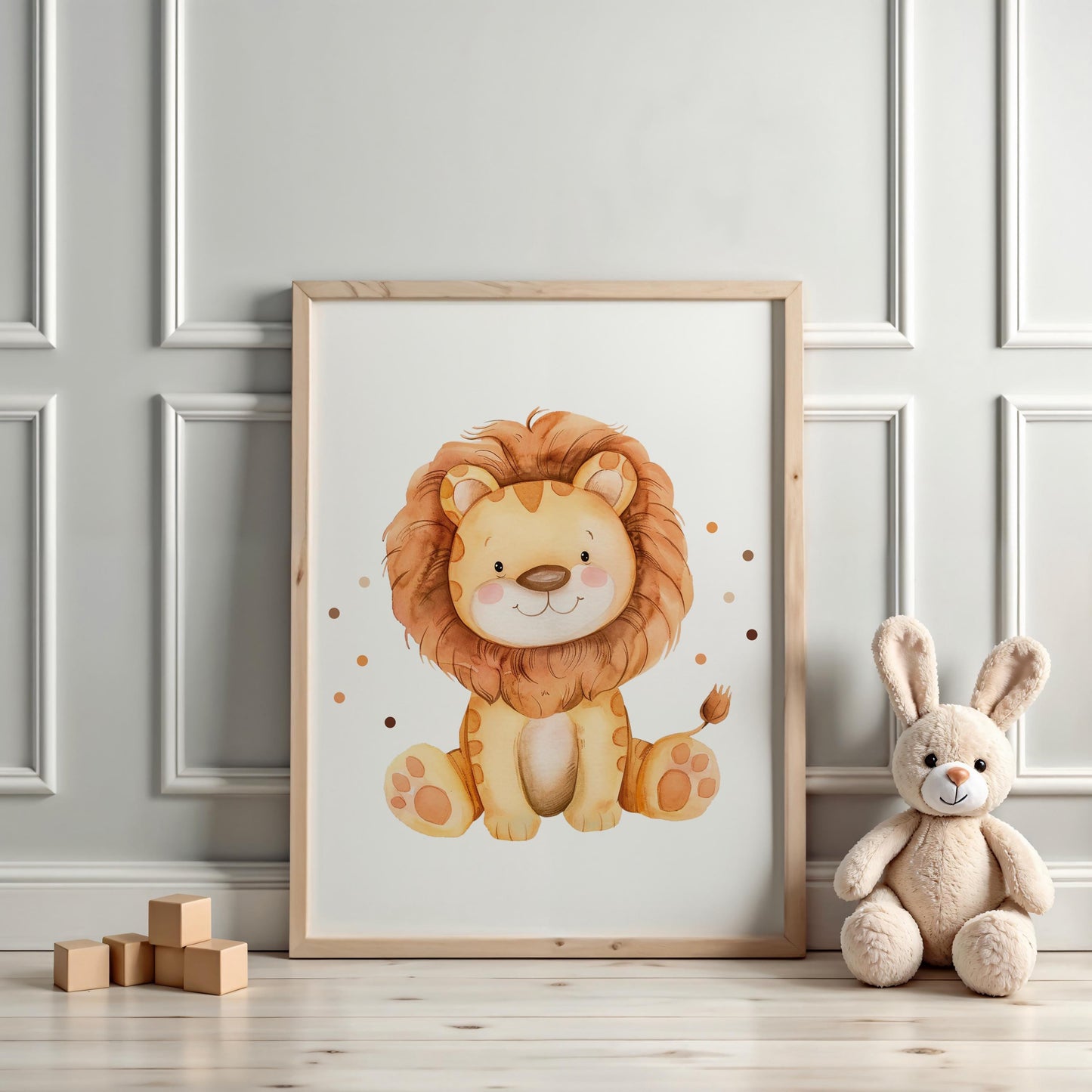 Süßer Löwe Tiger Poster Personalisiert mit oder ohne Namen für Kinderzimmer. Namensposter - Geschenkidee. Geschenk - Wanddeko Jungen Mädchen  kleinebuchstaben   