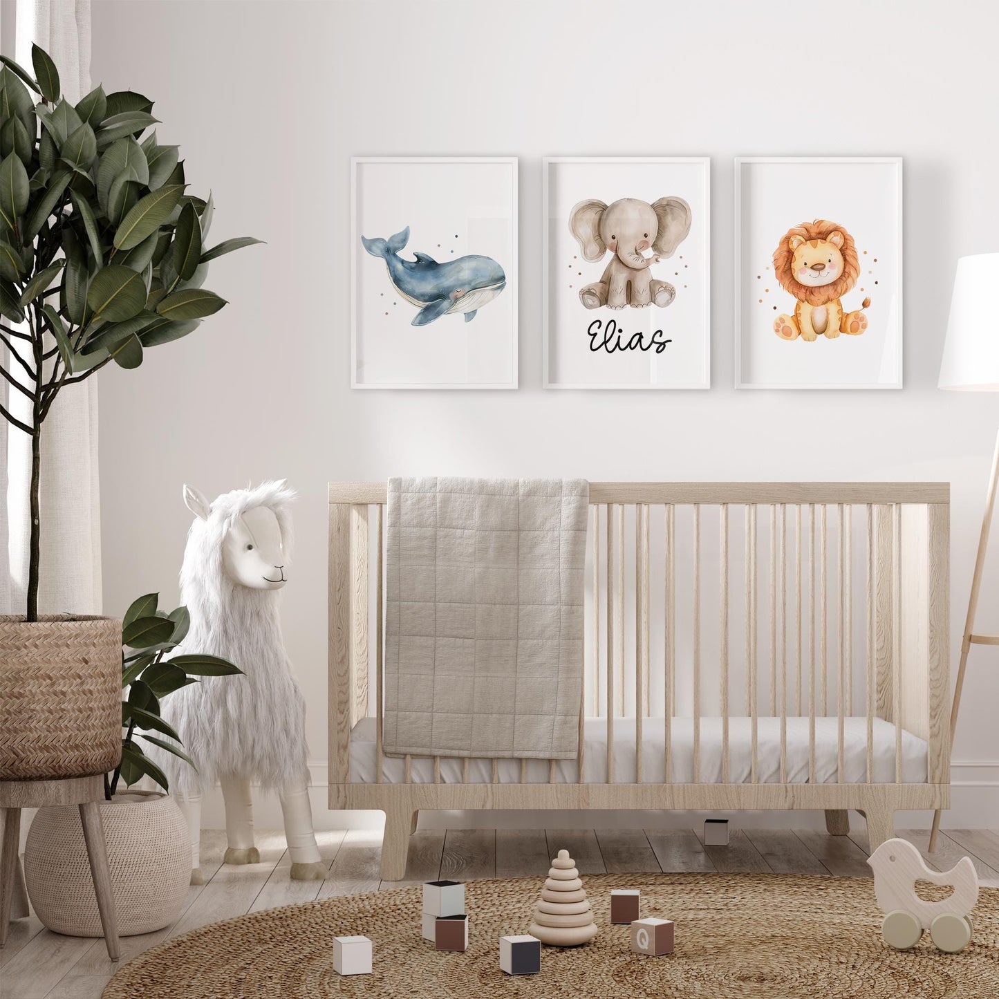 Süßes Wal Poster Personalisiert mit oder ohne Namen für Kinderzimmer - als Namensposter - Geschenkidee. Geschenk - Wanddeko Jungen Mädchen  kleinebuchstaben   