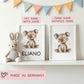 Hund DIN A4 Poster mit Namen - Personalisiert mit od. ohne Namen für Kinderzimmer - Namensposter - Geschenkidee - Geschenk - Wanddeko -Tiere  kleinebuchstaben   